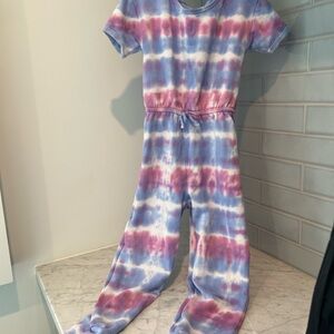 SO Kids Tie-Dye One-Piece Jumpsuit in Blue, Pink & White